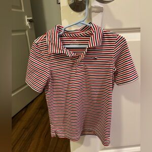 Vineyard Vines Toddler 3T Performance Polo shirt in red white and blue stripes